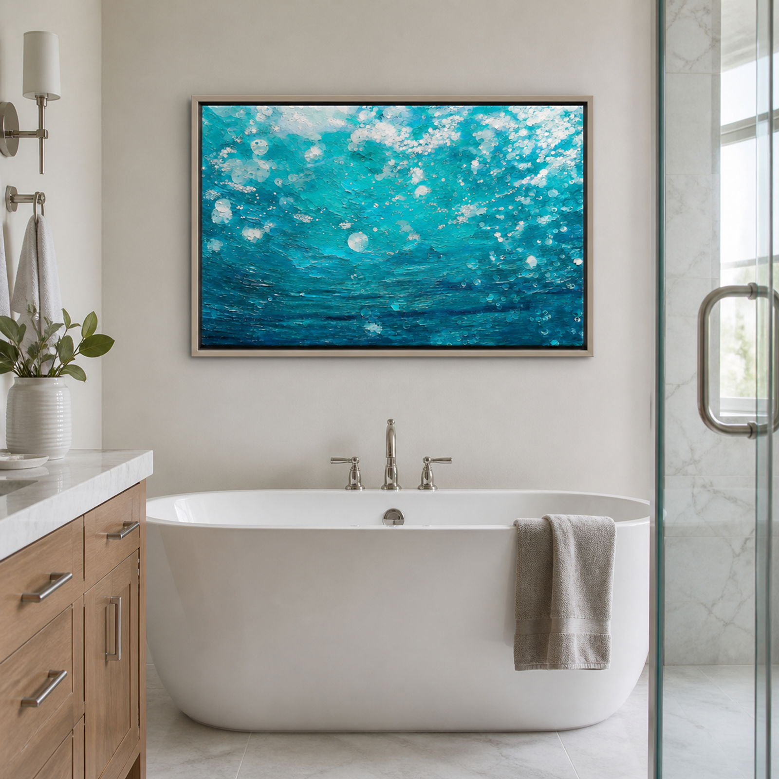 Turquoise Ocean Bubbles