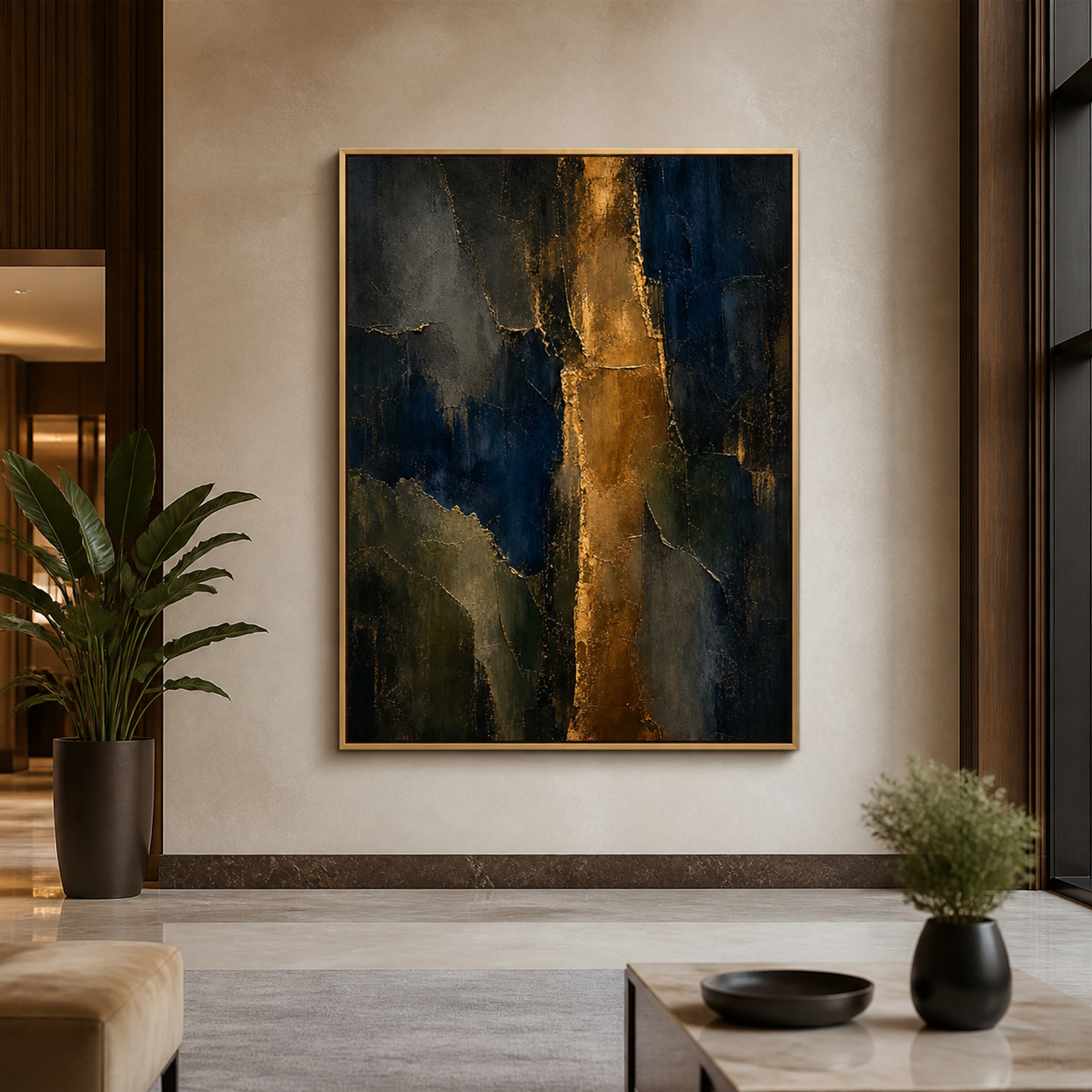 Gilded Midnight Abstract