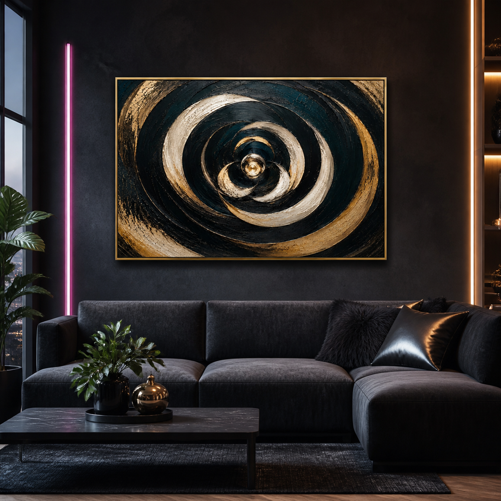 Gilded Spiral Abstract