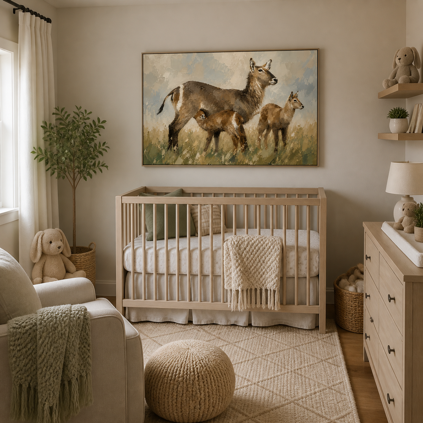 Gentle Meadow Deer Family