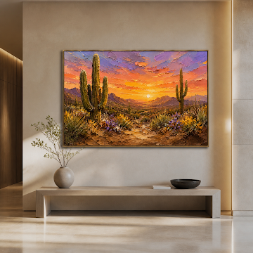 Desert Sunset Cactus Glow