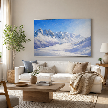 Serene Snowy Mountain Vista
