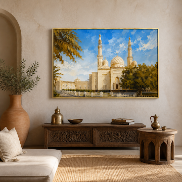 Sunlit Mosque Courtyard