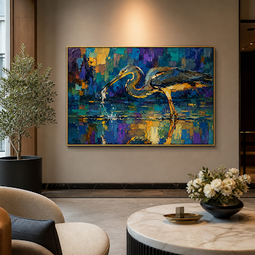 Vibrant Heron Catch