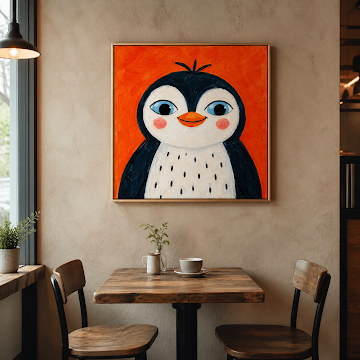 Cheerful Penguin Pop Art