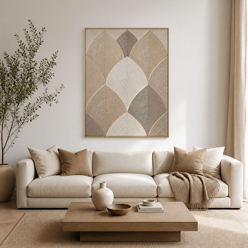 Textured Neutral Leaf Pattern