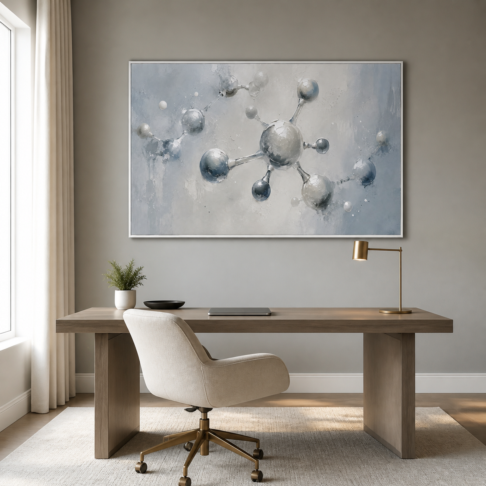 Silver Molecular Abstract