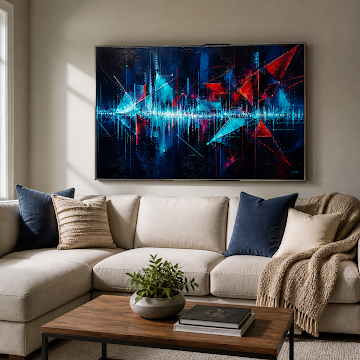 Neon Geometric Skyline