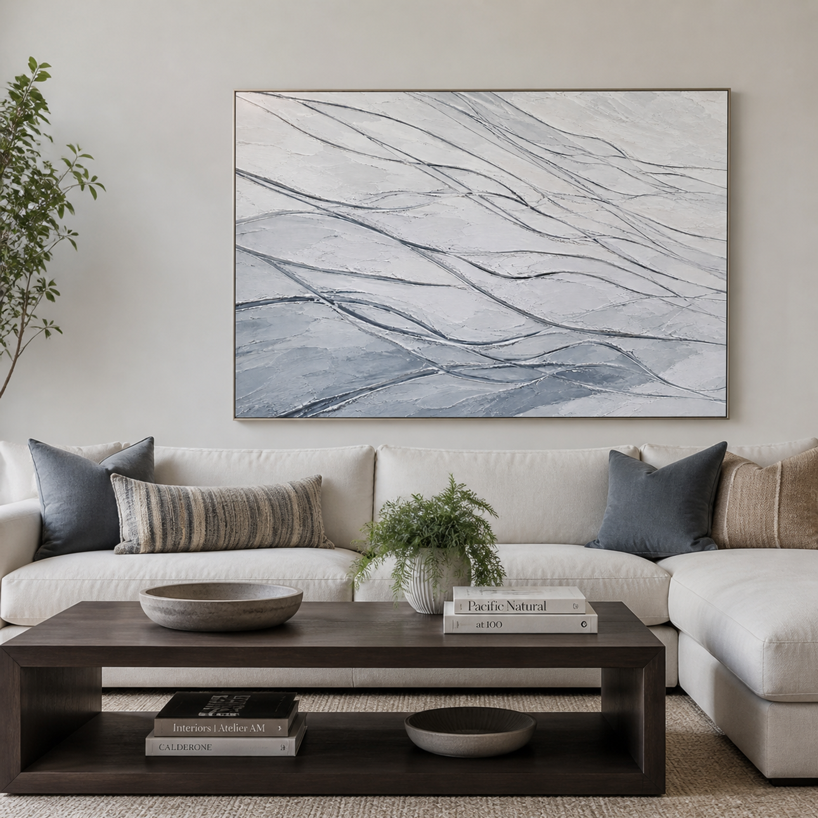 Silver Lines Abstract