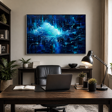 Digital Cloud Circuit Glow