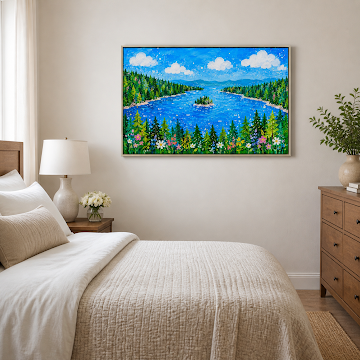 Bright Lakeside Forest