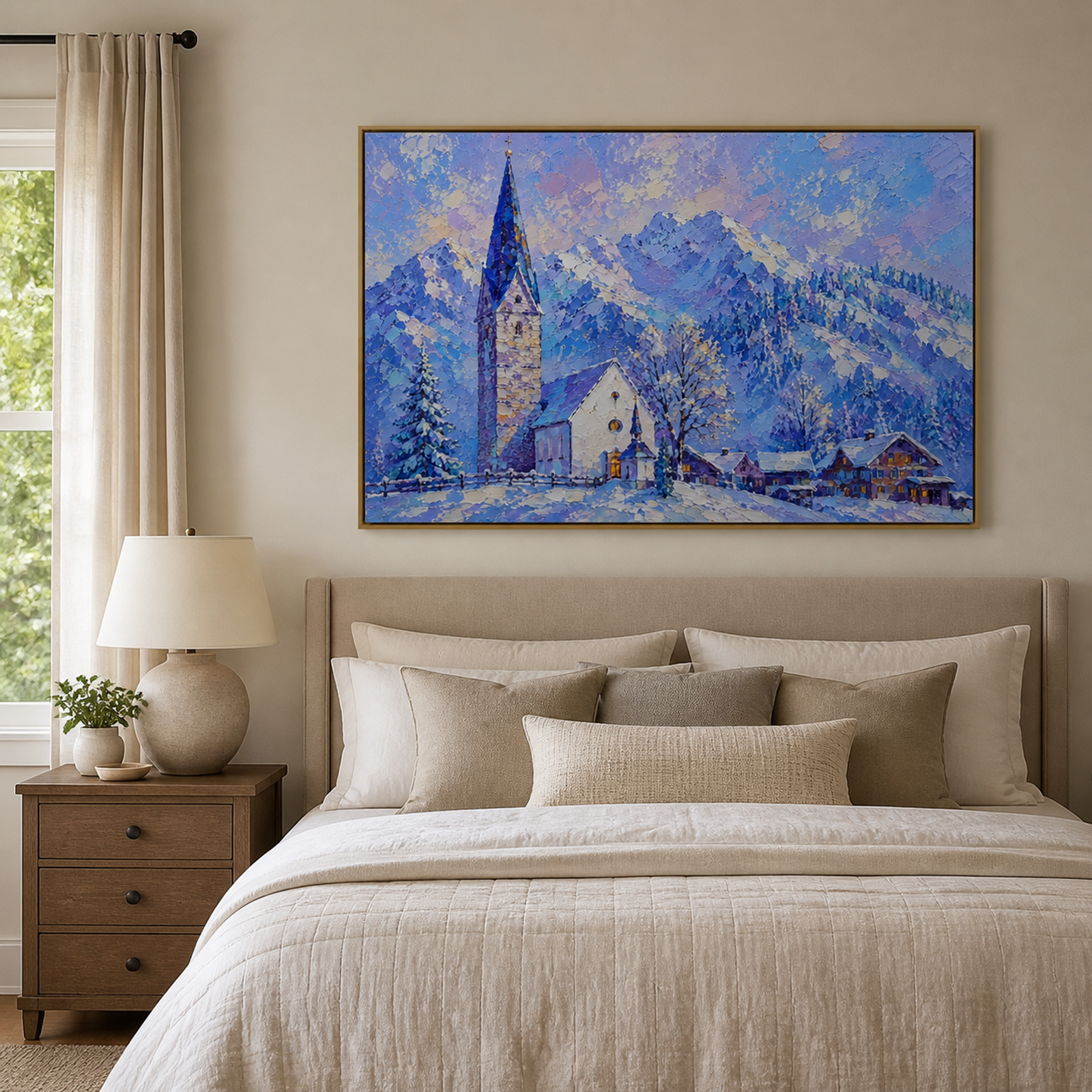 Alpine Chapel Winter Glow