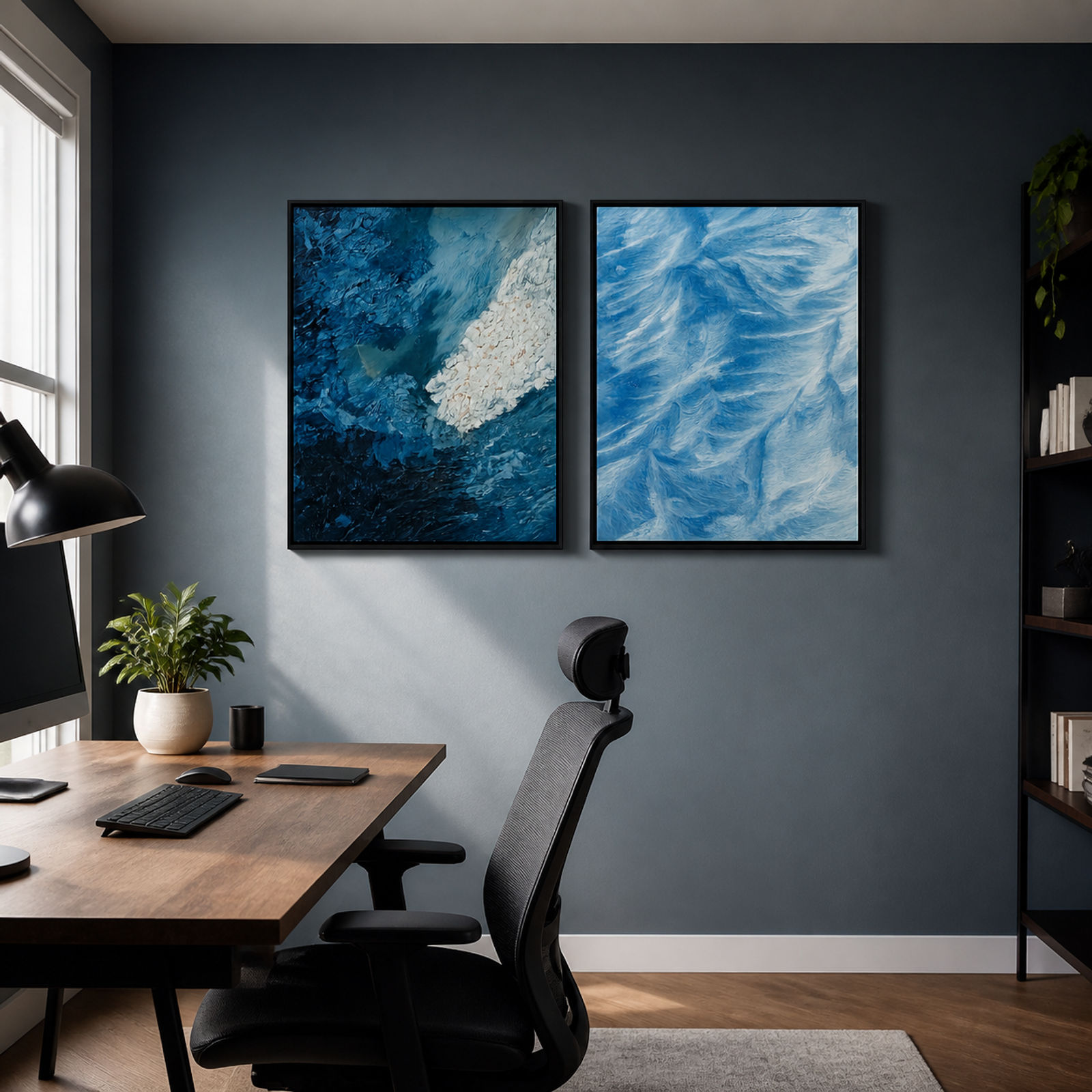Coastal Ice Abstract Diptych