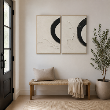 Zen Textured Face Diptych