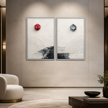 Faceted Gemstone Diptych