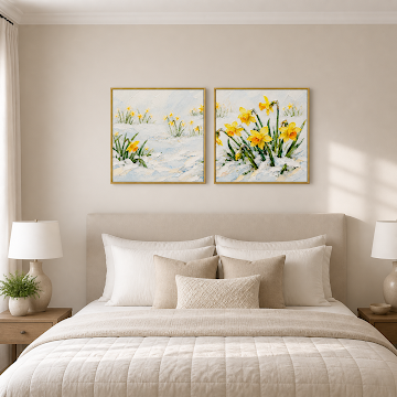 Daffodils In Snow