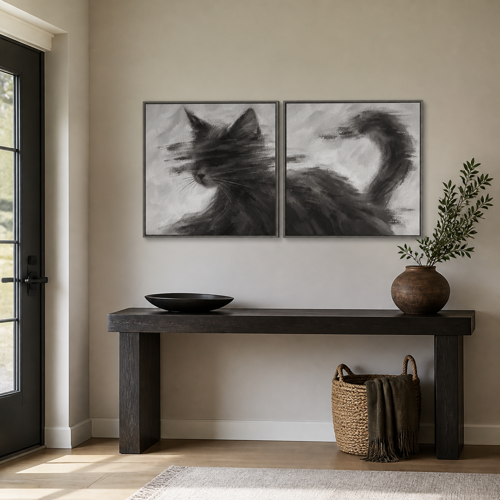 Shadow Cat Diptych