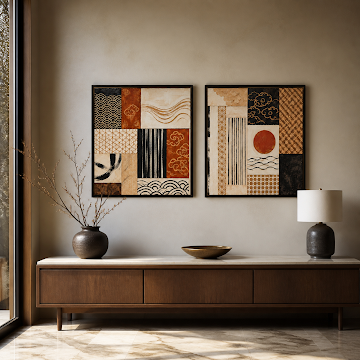Japandi Sun Pattern Panels