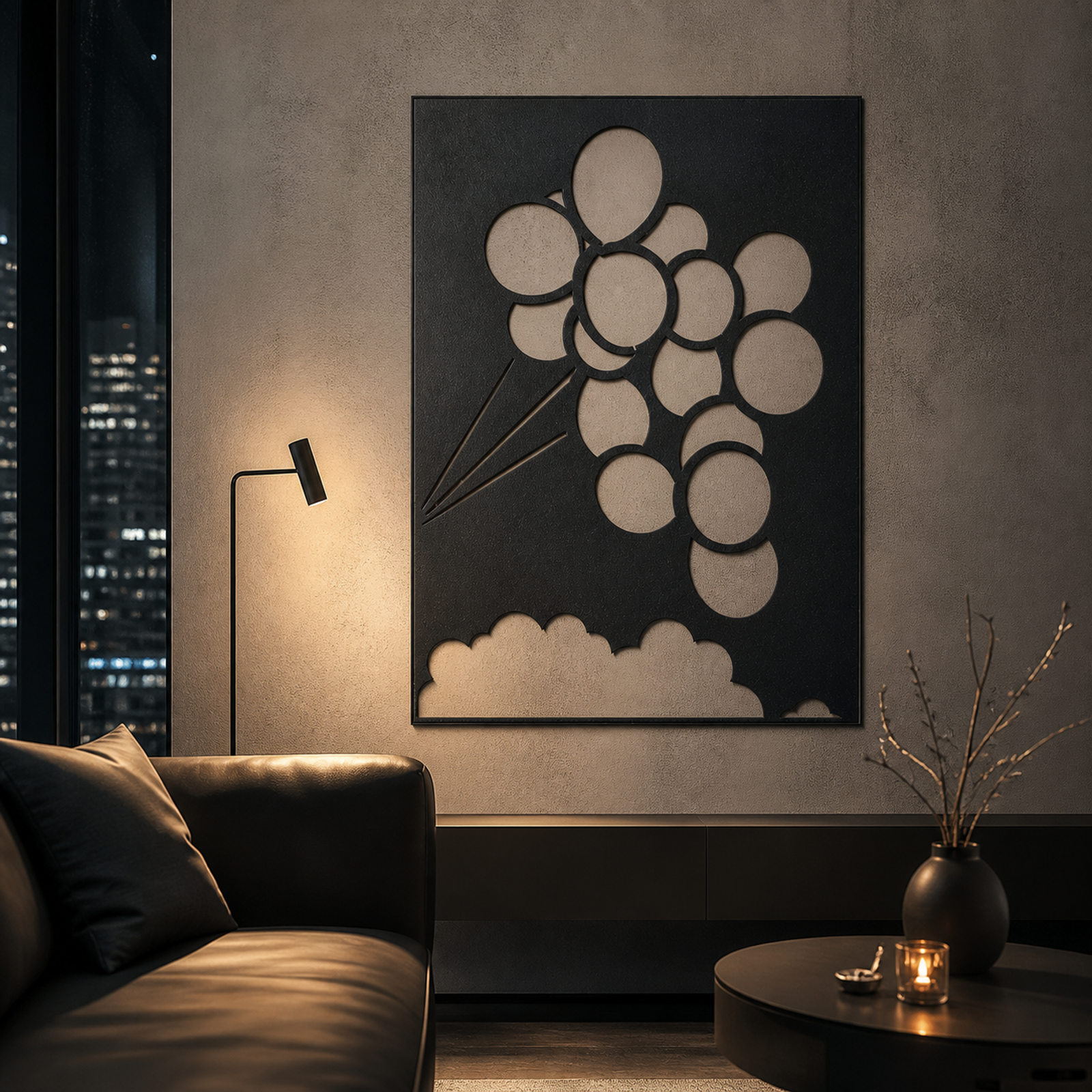 Monochrome Balloon Celebration, Black
