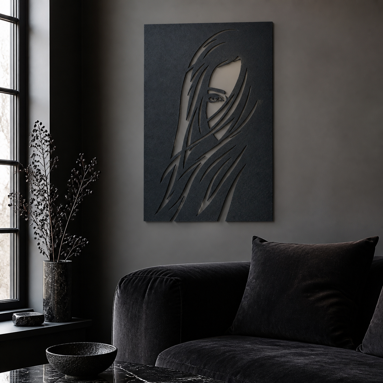 Mysterious Abstract Portrait, Black