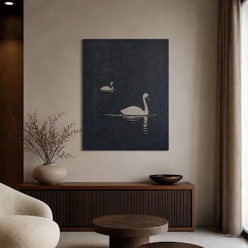 Swan Reflections, Black 