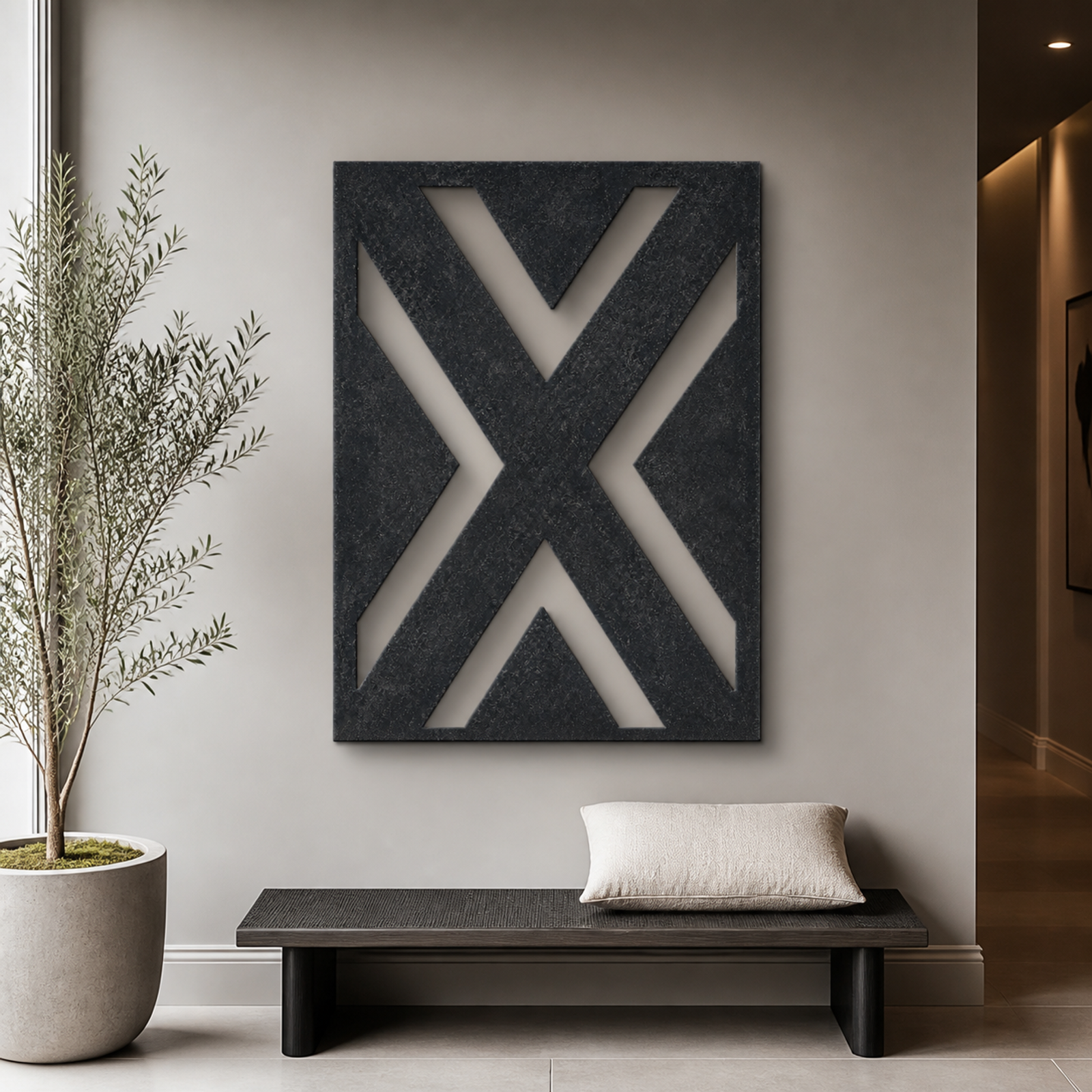 Bold Textured Geometry, Black 