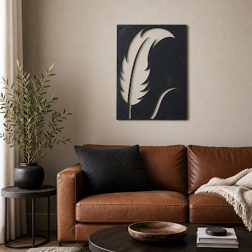 Monochrome Feather, Black 