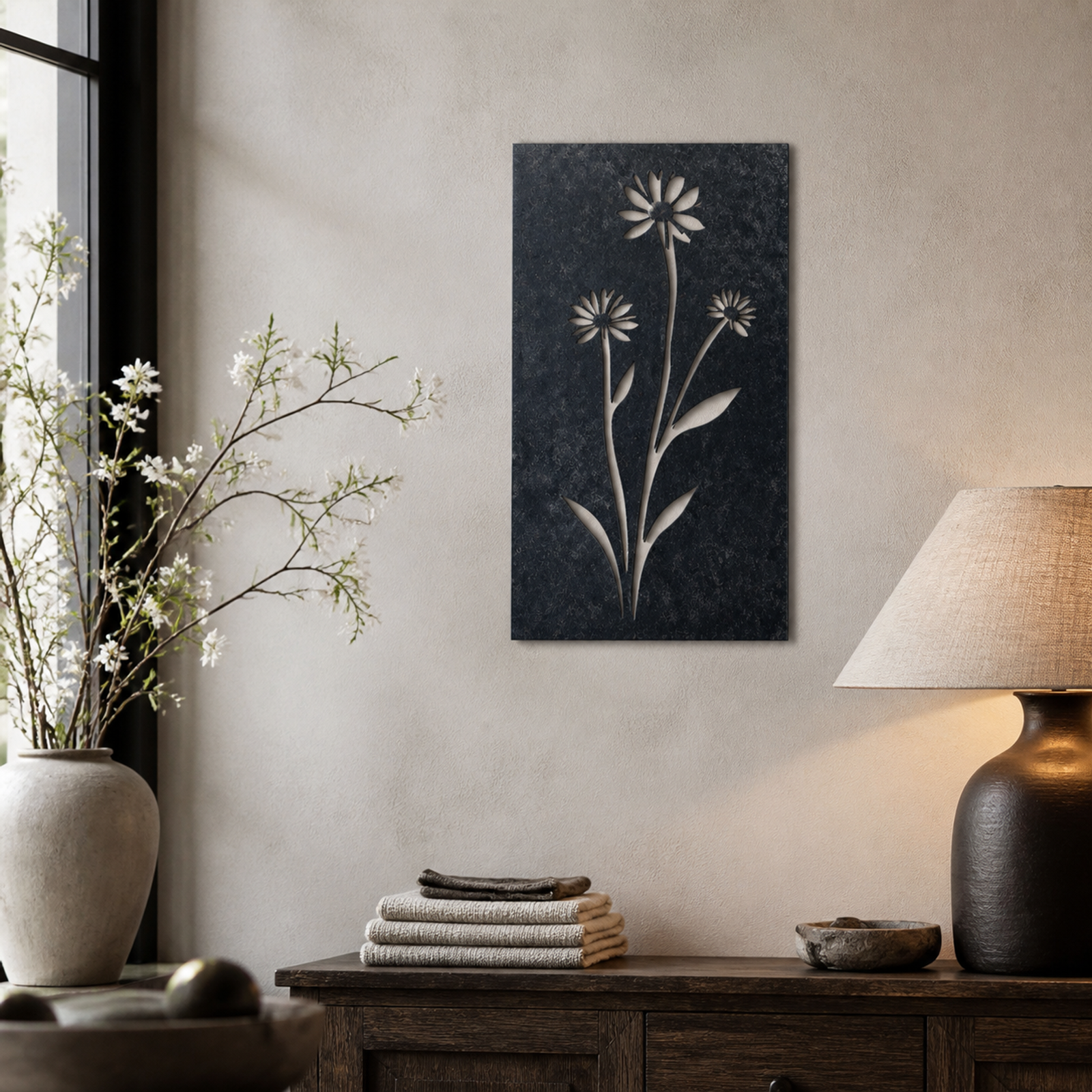 Monochrome Daisy, Black 