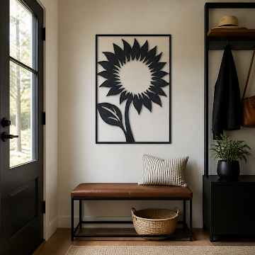 Sunflower Silhouette, Black