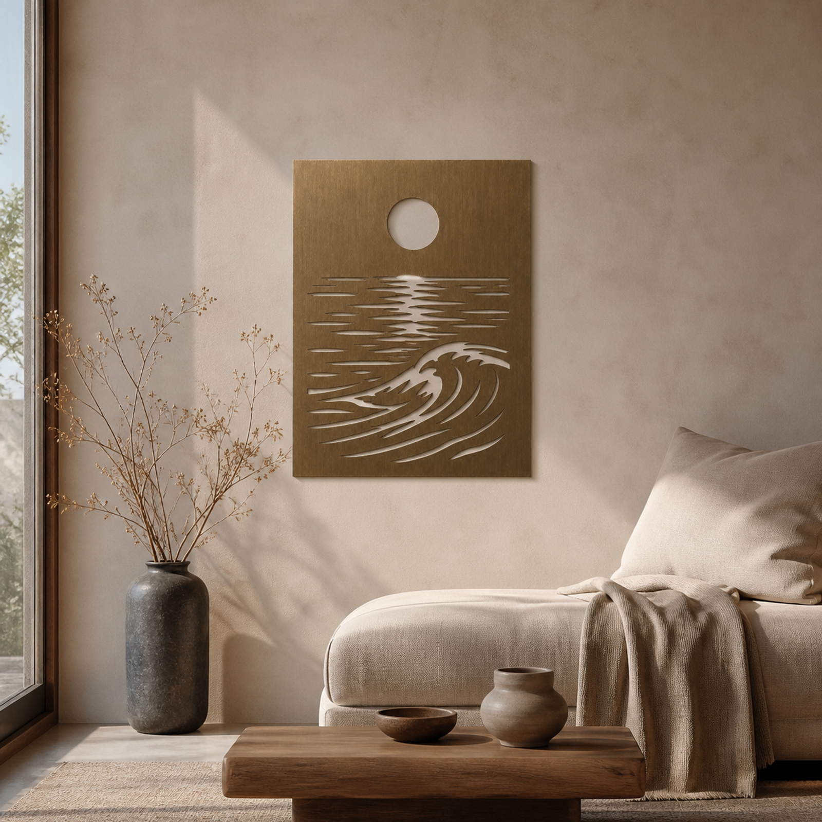 Moonlit Wave Reflection, Bronze