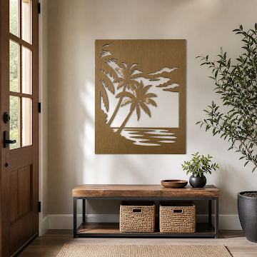 Golden Tropical Palm Escape, Bronze