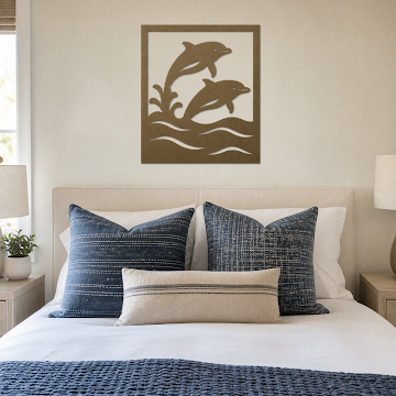Rustic Dolphin Wave Duo, Bronze
