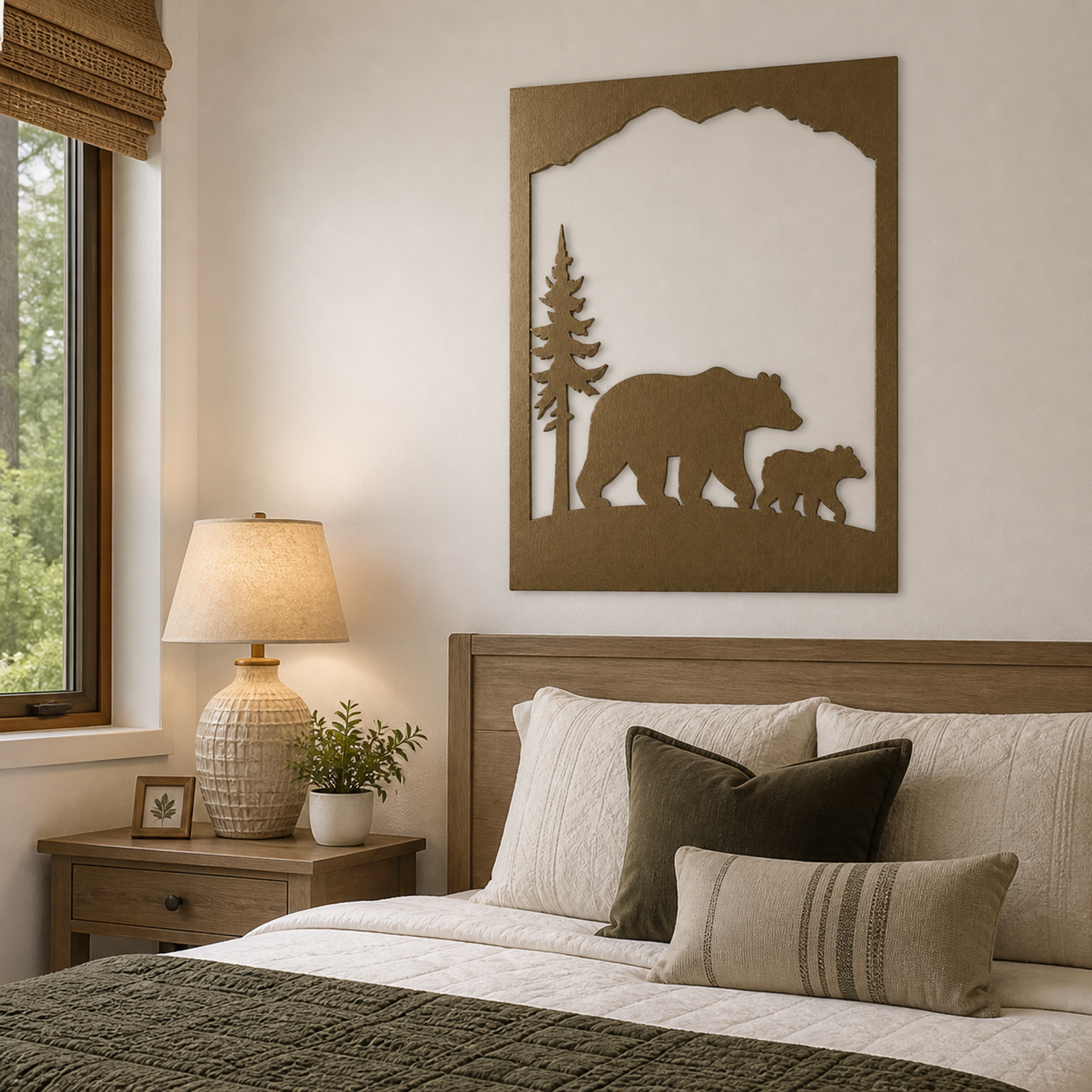 Rustic Bear Mountain Walk, Bronze
