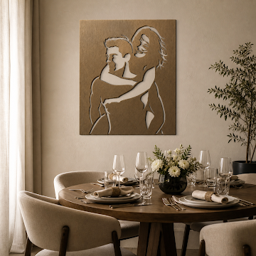 Golden Embrace Portrait, Bronze