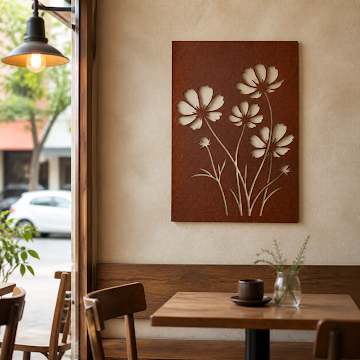Botanical Silhouette Canvas, Rust Patina