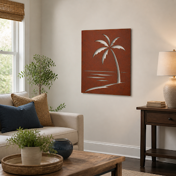Palm Coast Silhouette, Rust Patina 
