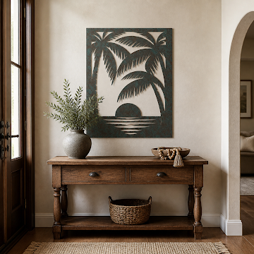 Patina Palm Sunset, Verdigris Patina