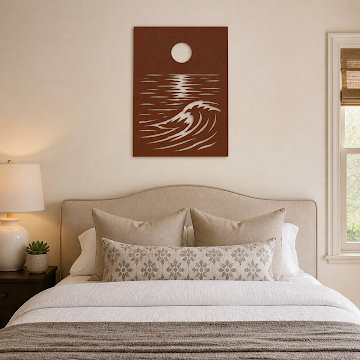 Ocean Moonrise Cutout, Rust Patina 