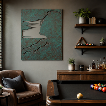 Action Rider Wall Art, Verdigris Patina