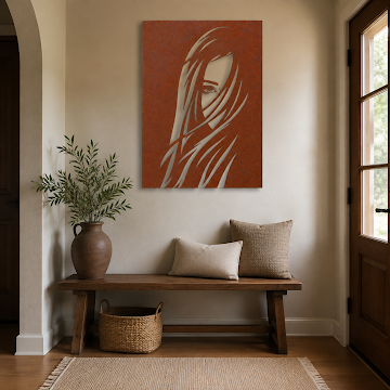 Veil Portrait, Rust Patina