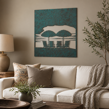 Textured Beach Retreat, Verdigris Patina