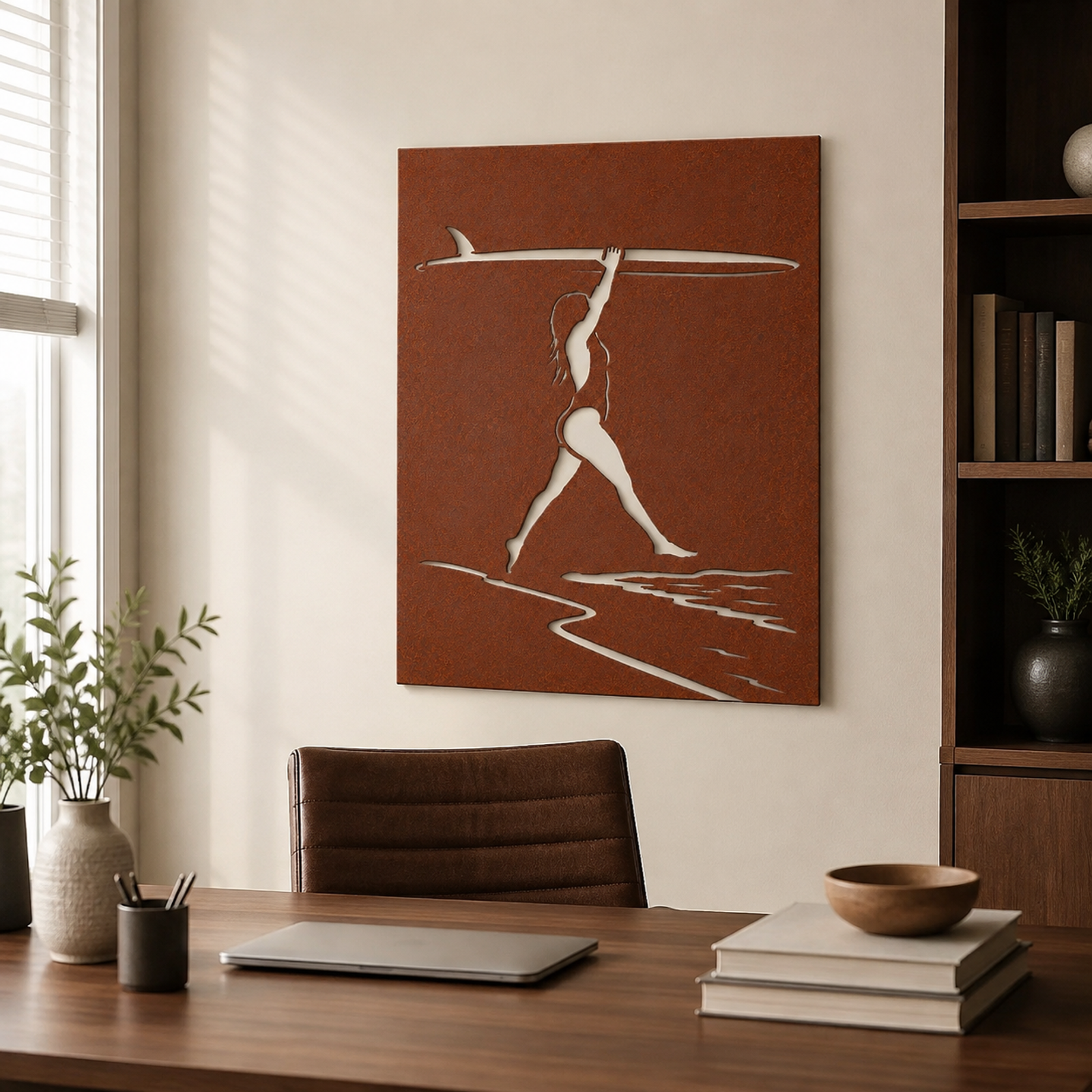 Surfer Silhouette, Rust Patina