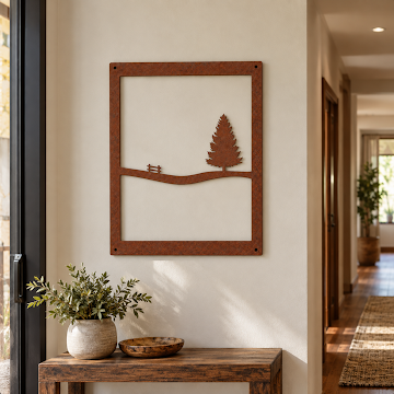 Pine Horizon Wall Art, Rust Patina 