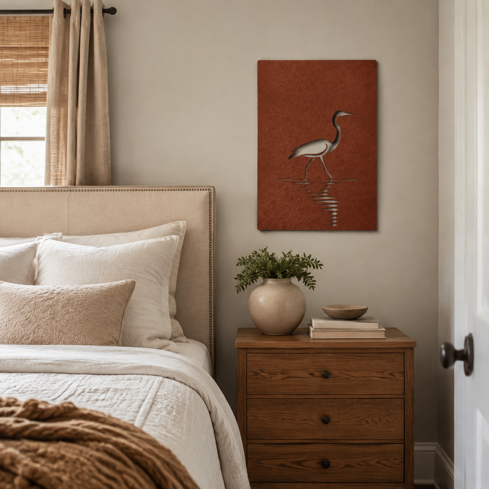 Heron Silhouette, Rust Patina 