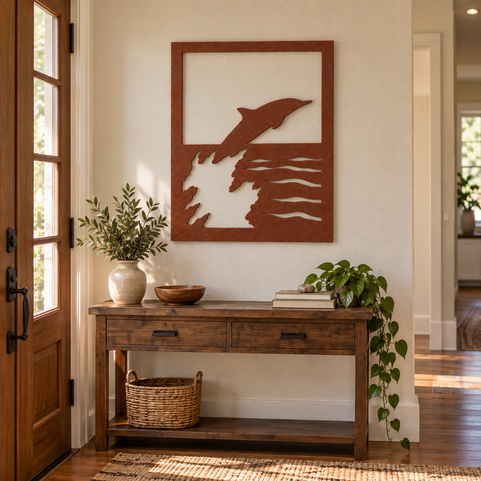 Flying Duck Silhouette, Rust Patina 
