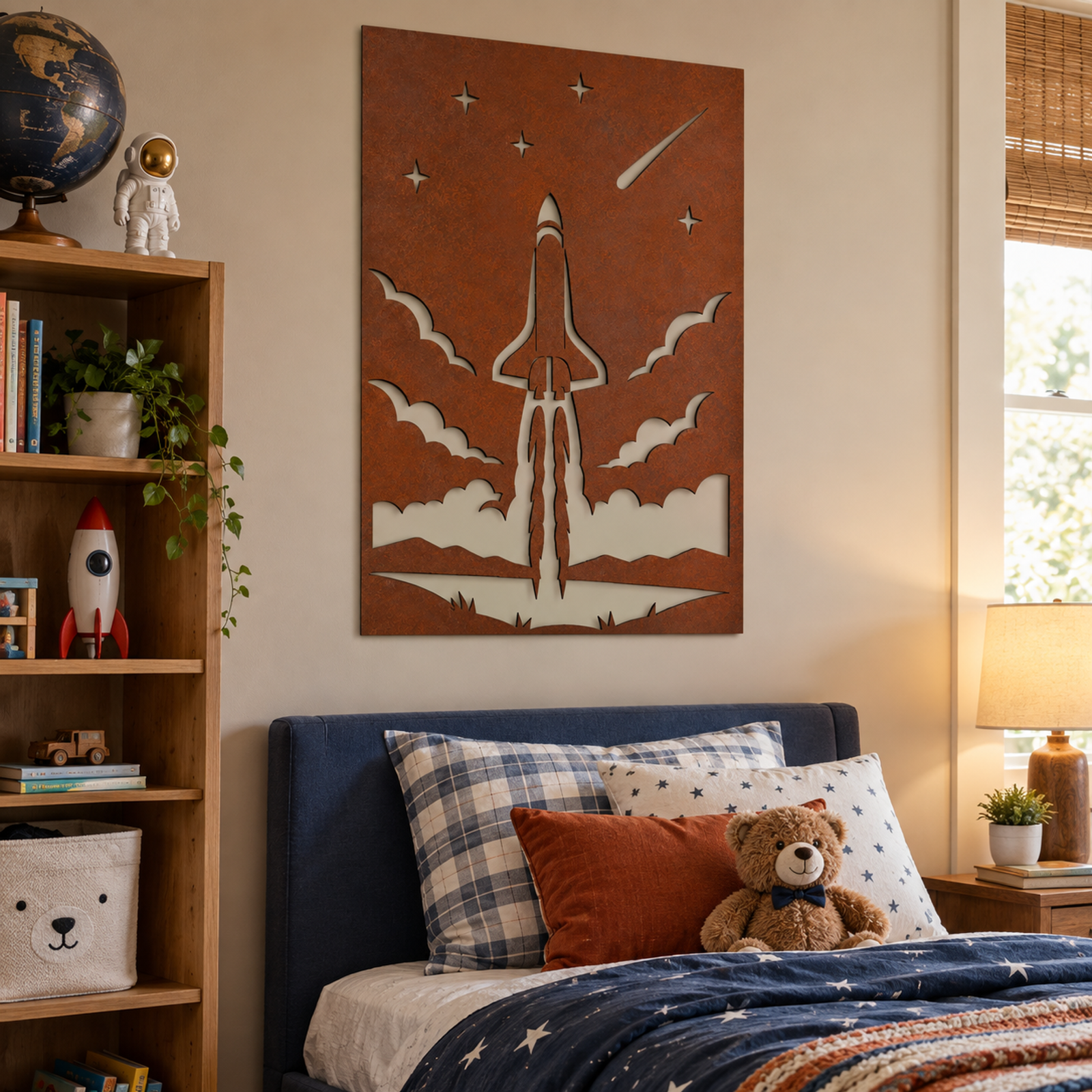 Rocket Launch Silhouette, Rust Patina