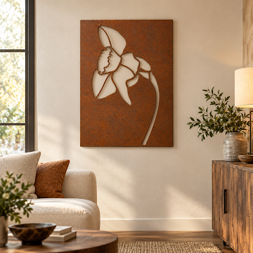 Orchid Silhouette, Rust Patina 