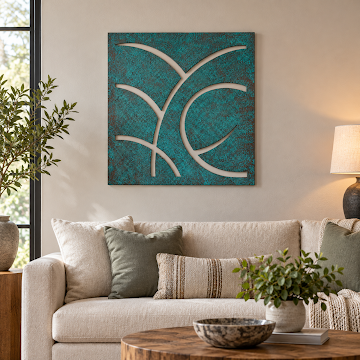 Turquoise Crossing Currents, Verdigris Patina