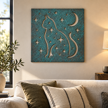 Celestial Muse in Teal, Verdigris Patina