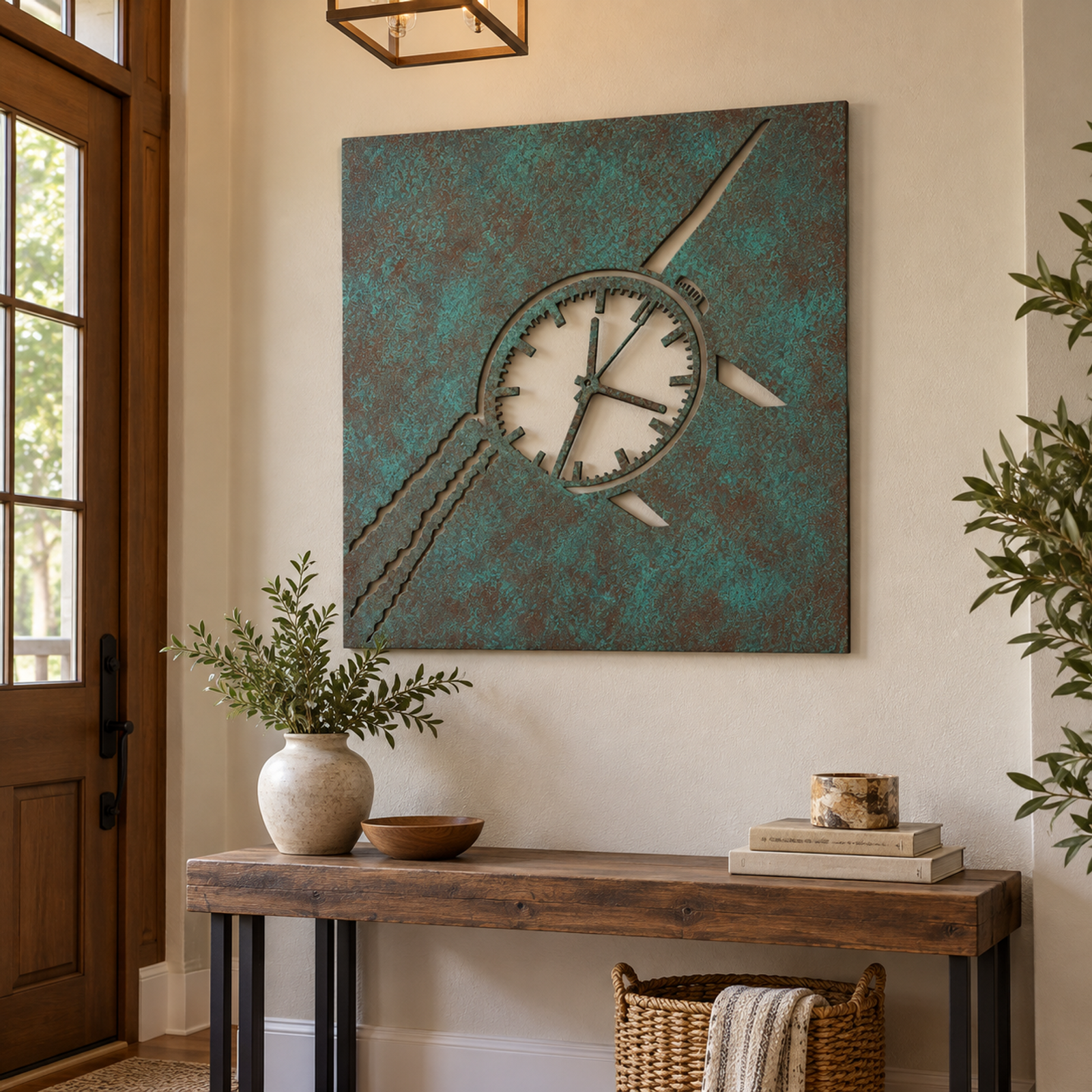 Teal Timekeeper, Verdigris Patina